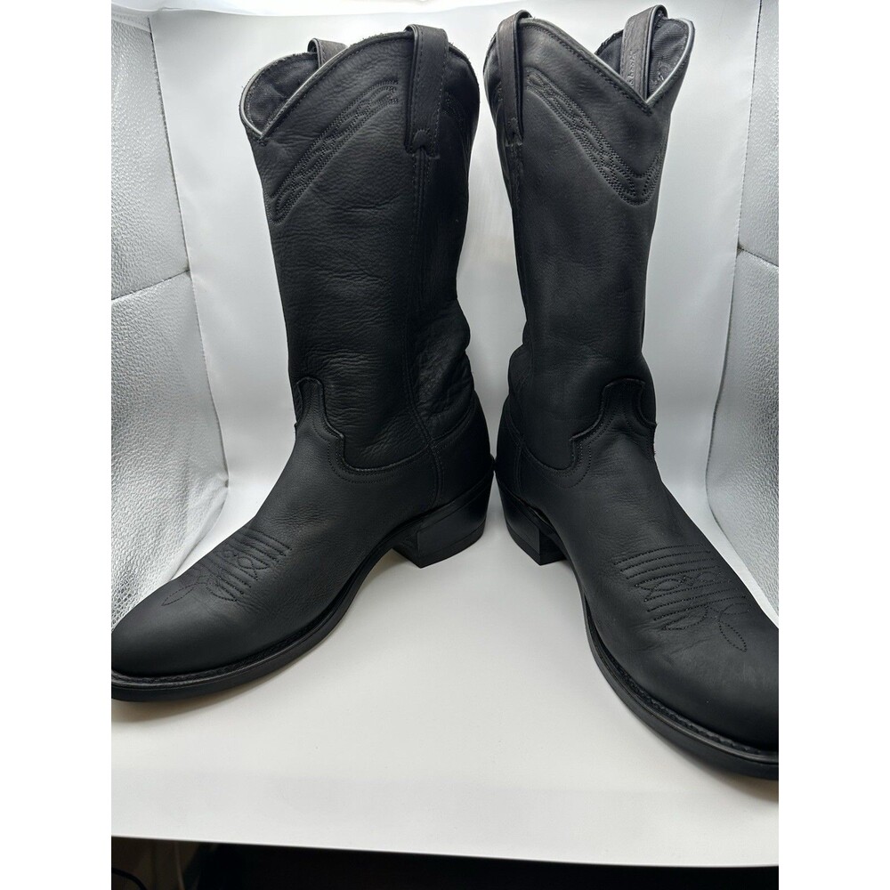 ABILENE BOOTS Rocky Ridge leather cowboy boots M's 10 D USA Black EUC USA
